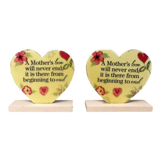 14420 - Set of 2 A Mother's Love Heart Plaque |17-26|