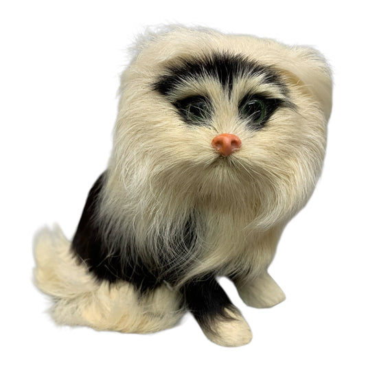 14468 - 3.5" Black & White Fur Cat |Z-30|