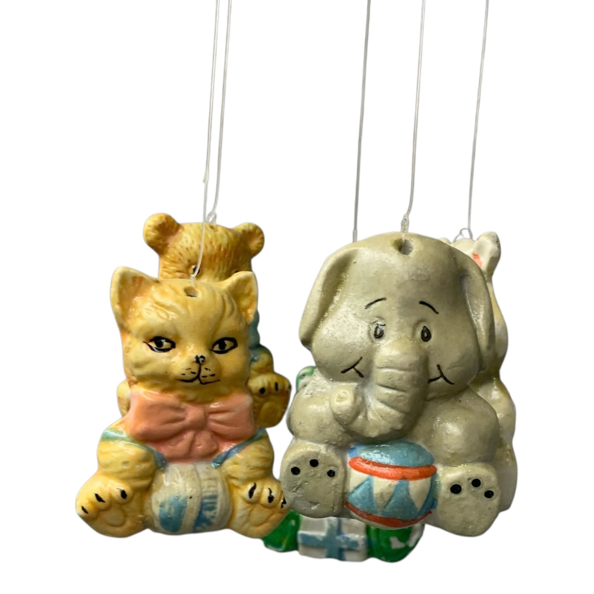 14580- Five Baby Animal Ceramic Windchime With Charming Animal Figurines For Home Garden Decor |G-7|