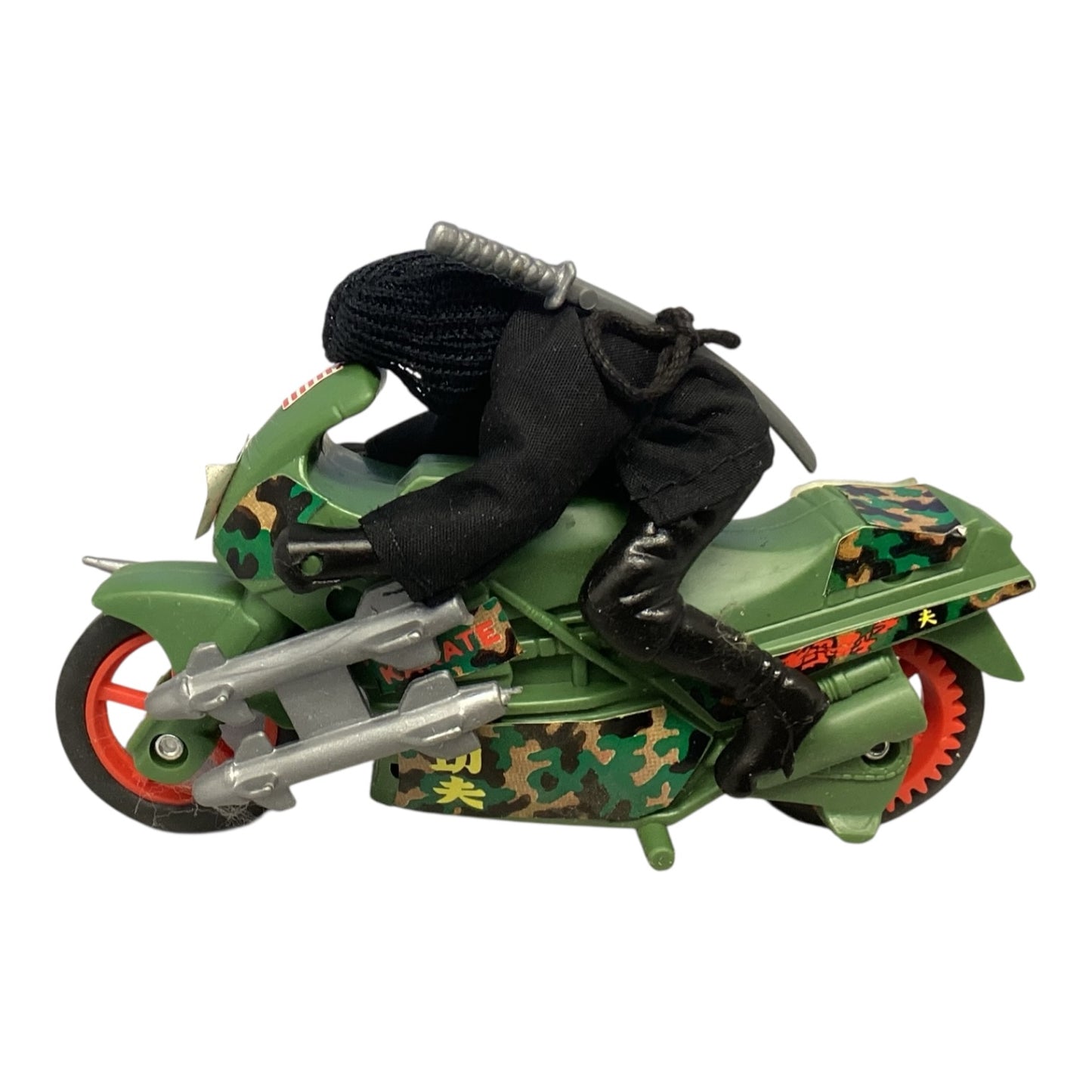 15040 - Vintage 80s Ninja Rider Bike Friction 5" Camo Motorcycle |R-16|