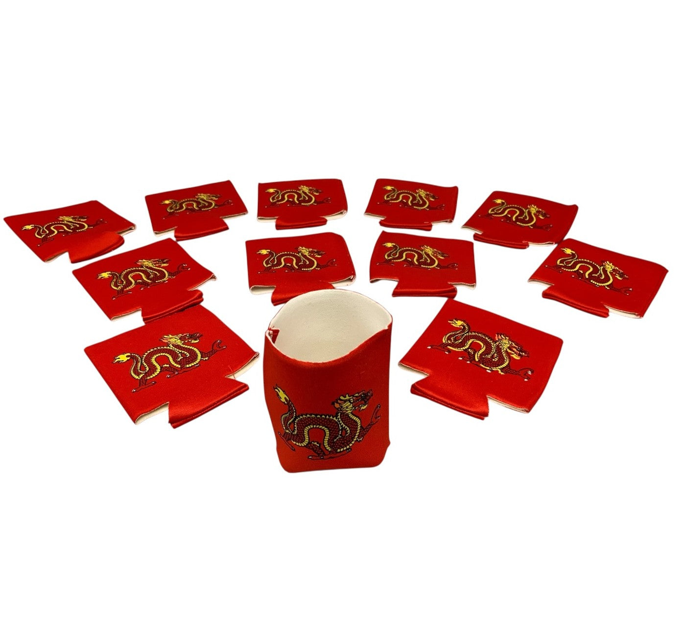15381 - Dozen Red Dragon Drink Koozie 5" |17-26 & Pod 3-73|