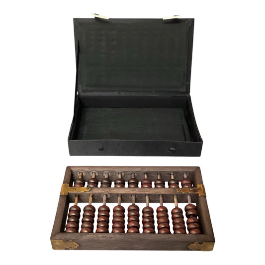 15545 - Black Silk Abacus with Bag of Coins  7x4.5" |19-27|