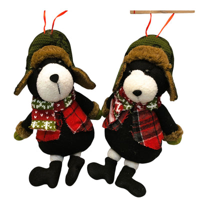 16566 - Set of 2 Bear Plush Tree Ornament |Pod 2-6|