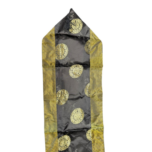 17143 - 74" Black Gold Embroidery Satin Table Runner |22-1|
