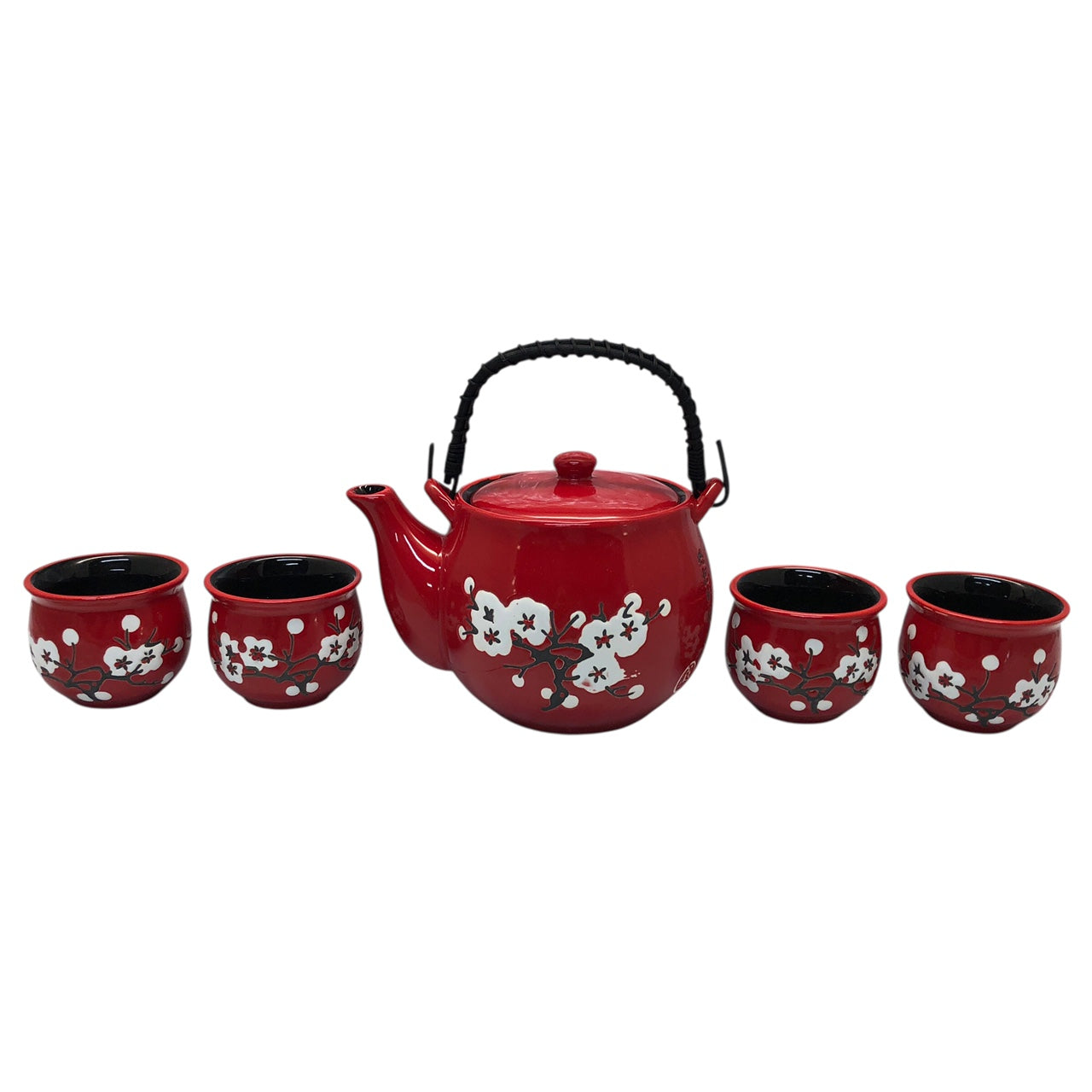 17819 - Tea Set Style 3 FULL SIZE RED CHERRY BLOSSOM  |9-14|