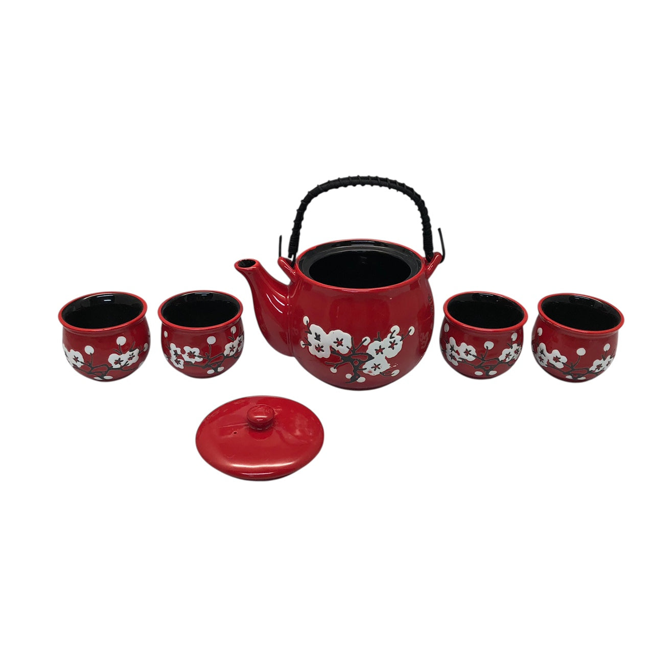 17819 - Tea Set Style 3 FULL SIZE RED CHERRY BLOSSOM  |9-14|
