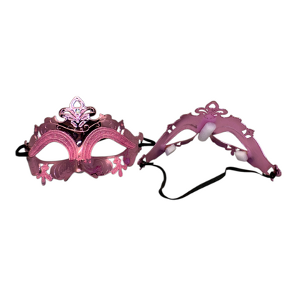 18728 - Small 7" Pink Shimmering Eye Mask for Parties & Masquerade Balls |Pod 2-23|