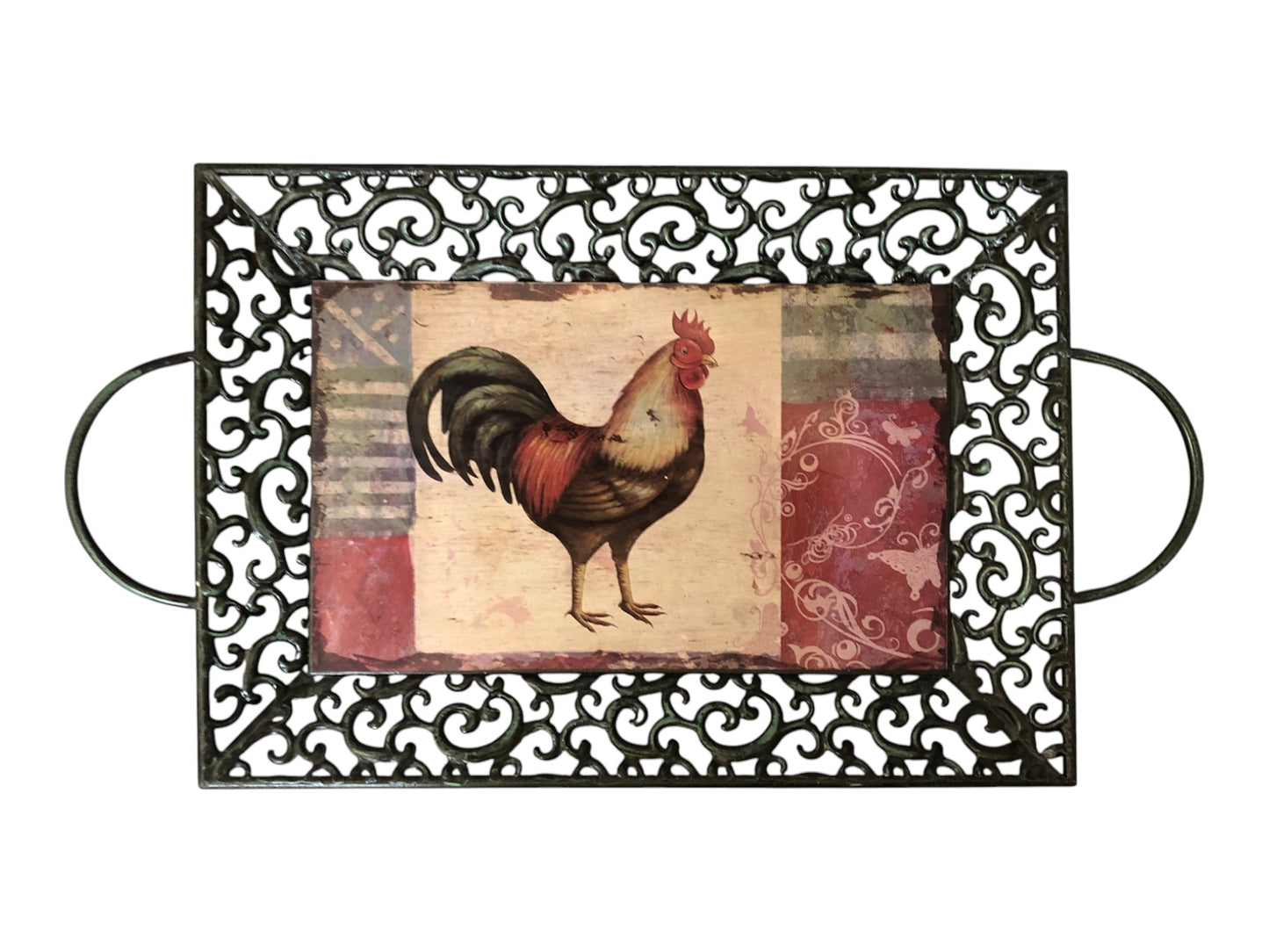 18797 - Metal Rooster Tray, 12x17 |17-17|