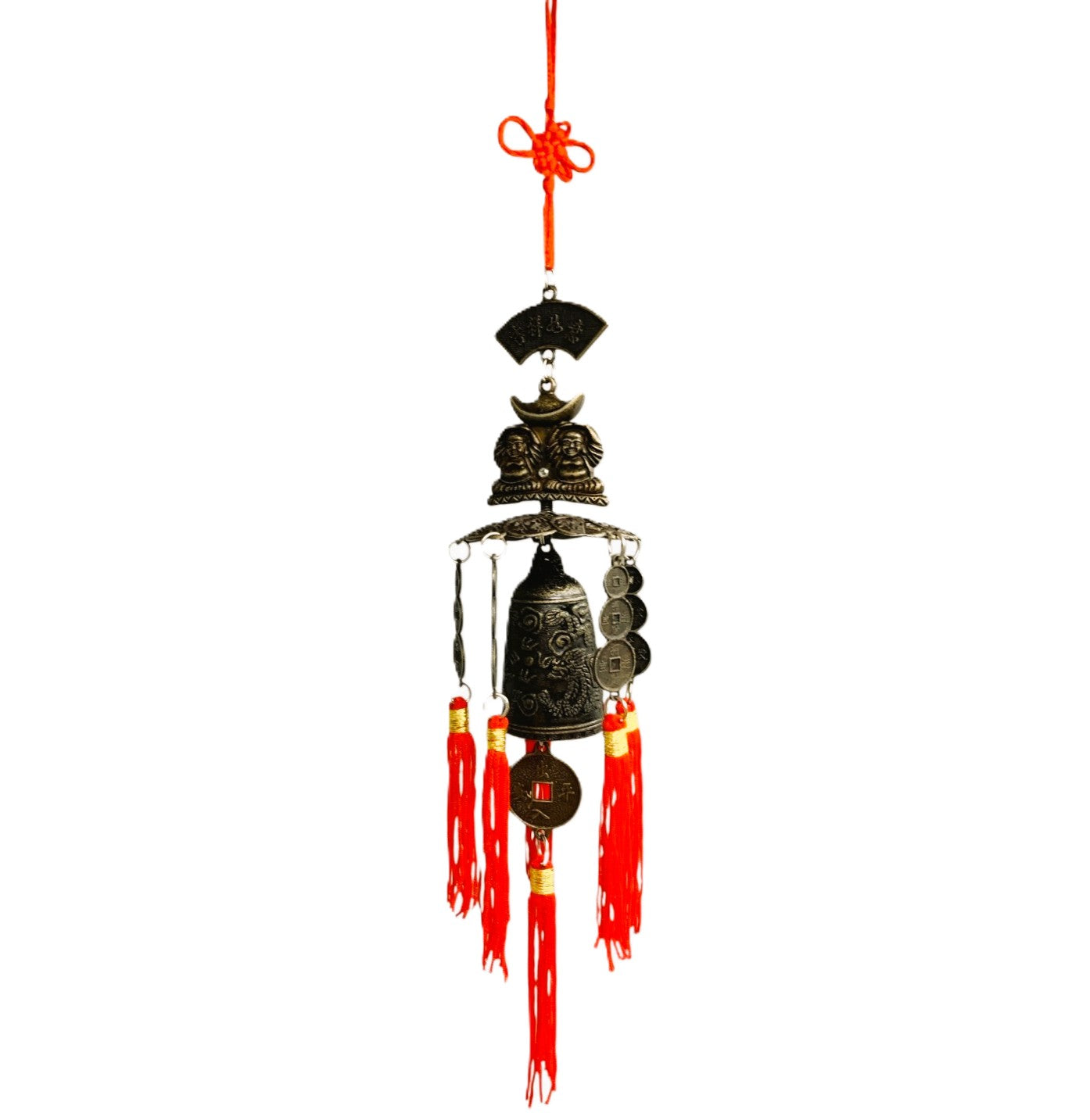 19838 - 8" Two Buddha Charms With Bell |22-13|