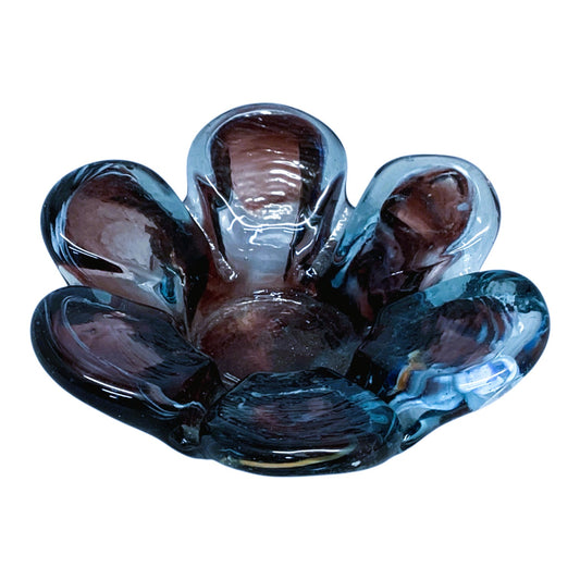 20120 - Purple Glass Flower Candle Holder |17-31|
