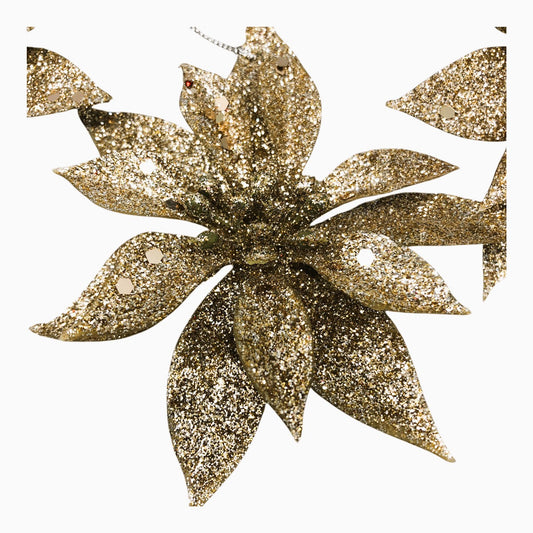 20462 - Set of Three 4" Silver Poinsettia Ornaments |Pod 2-62|