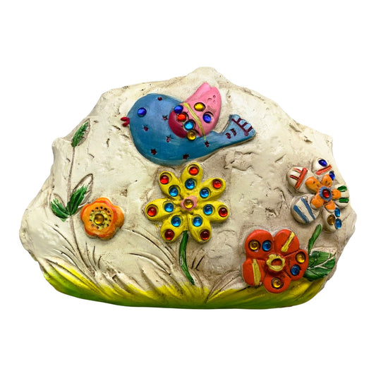 20676 - Buy One Get One Free Bird and Flower Stone Garden Decor 7" |14-35|