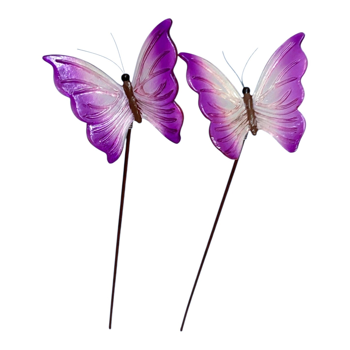 20946 - Set of Three 12" Pink & Purple Butterfly Garden Stake |G-15|