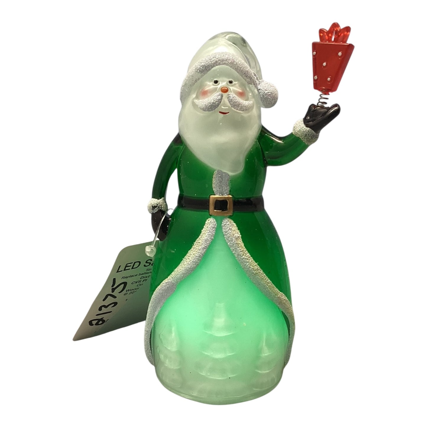 21375 - Set of Three 5" Red and Green LED Santa Acrylic |Pod 2-62|
