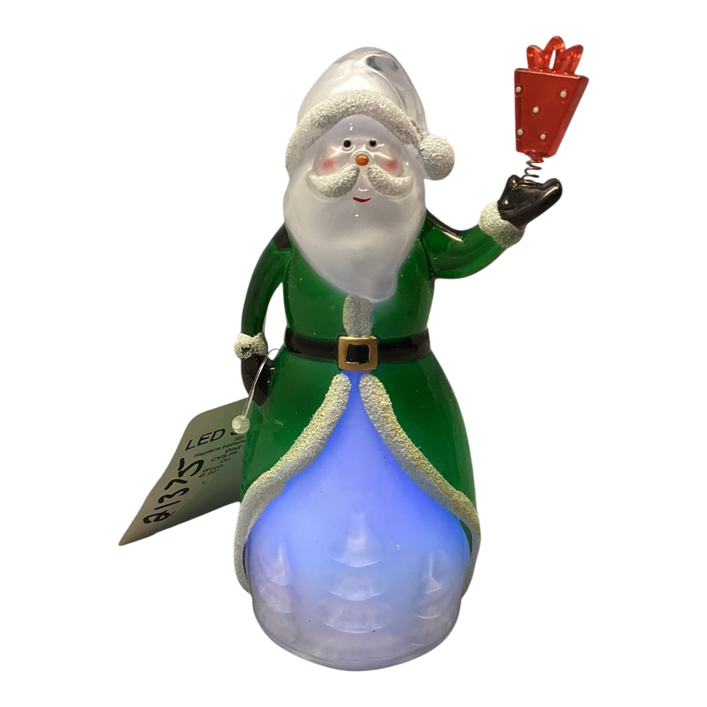 21375 - Set of Three 5" Red and Green LED Santa Acrylic |Pod 2-62|