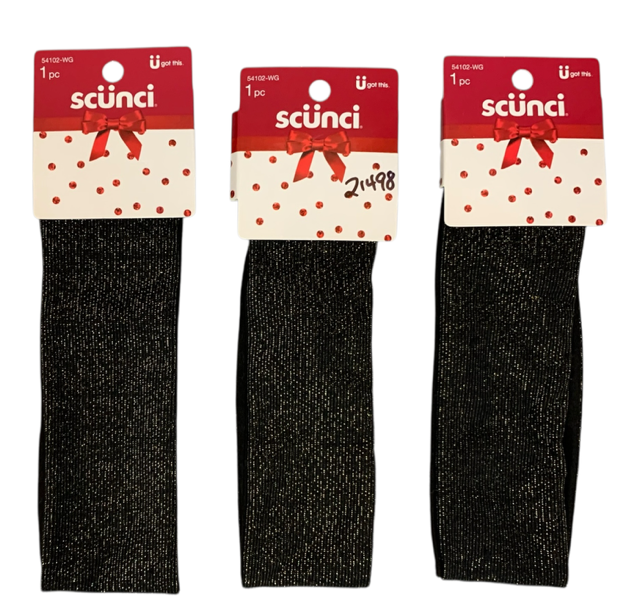 21498 - Set of Three Scunci 9" Headband Black |BA-7|