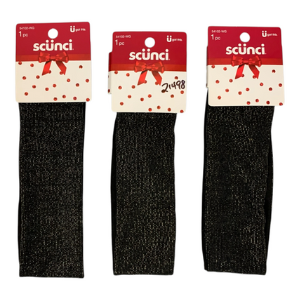 21498 - Set of Three Scunci 9" Headband Black |BA-7|