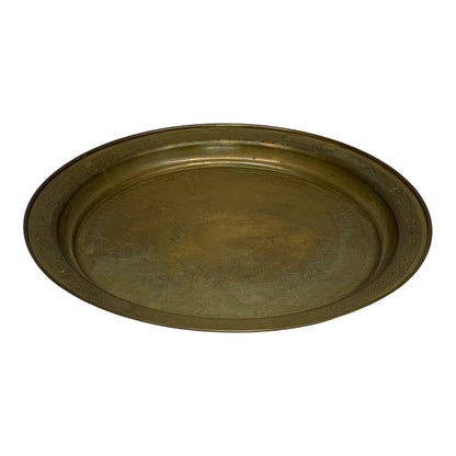 21695 - 13" Brass Egyptian Tray With Camels Pyramids Design |9-13|