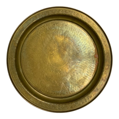 21695 - 13" Brass Egyptian Tray With Camels Pyramids Design |9-13|