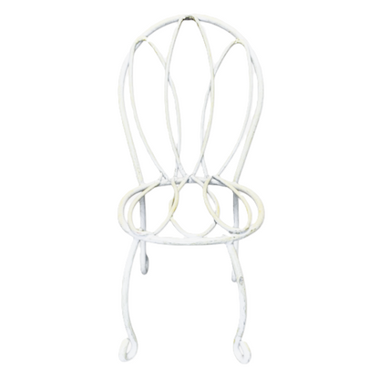 21761 - SET OF 2 PIECES  3.5" White Wire FAIRY GARDEN Chair #1 |1-29|