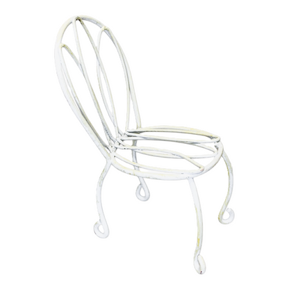 21761 - SET OF 2 PIECES  3.5" White Wire FAIRY GARDEN Chair #1 |1-29|