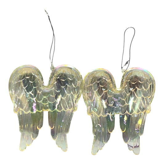 23783 - Set of Two Clear Angel Wing Ornaments|Pod 2-62|