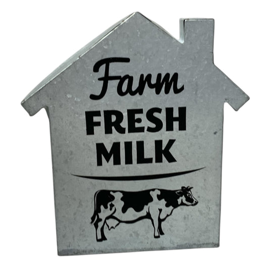 25419 - Farm Fresh Milk Metal House Sign 8" |TBD|