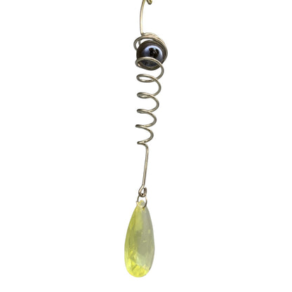 25491- Yellow Dragonfly Wind Chime 10 Inch Hand Painted Glass Bead Outdoor Garden Decor |G-7|