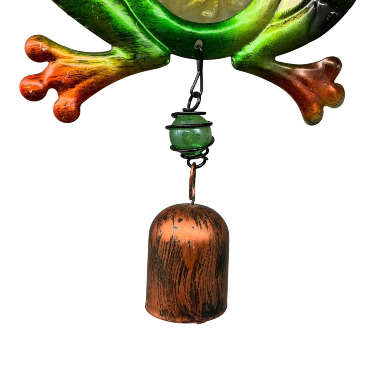 25500- 12 Inch Metal Whimsical Frog Wind Chime Wind Bell Garden Decor Outdoor Frog Accent |G-7|