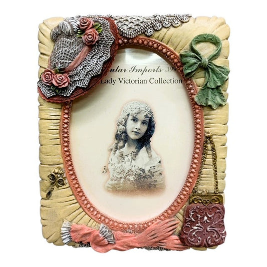 25747 - The Lady Victorian Collection: 6-Inch Pink & Tan Ornate Picture Frame |8-16|