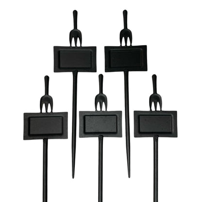 25931 - Set of 5 Rustic Metal Plant Markers 10" Flower Garden Stakes |19-27|