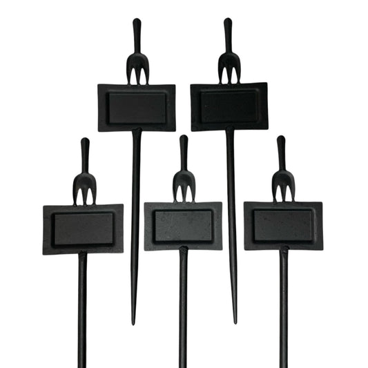 25931 - Set of 5 Rustic Metal Plant Markers 10" Flower Garden Stakes |19-27|