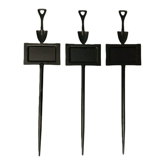 25933 - Set of Three Rustic Metal Plant Markers 10-Inch Flower Garden Stakes |9-20|