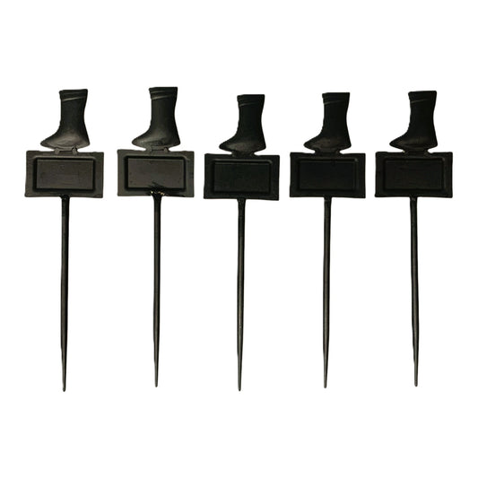 25942 - Set of Five Rustic Metal Plant Markers 10-Inch Flower Garden Stakes |9-20|