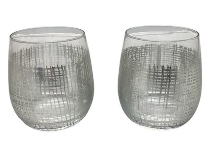 26236 - Modern Silver Set of 2 Wine Glasses |4-20|