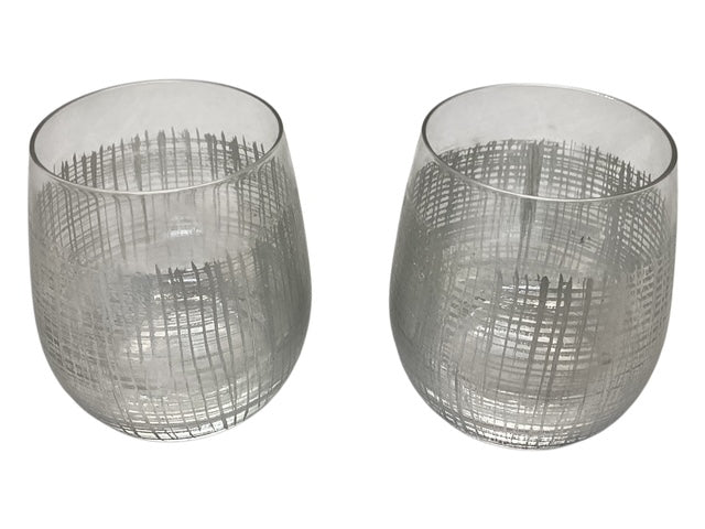 26236 - Modern Silver Set of 2 Wine Glasses |4-20|