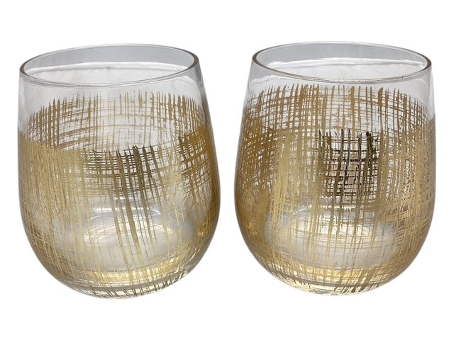 26237 - Set of 2 Gold Wine Glasses |4-20|