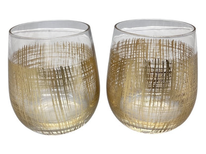 26237 - Set of 2 Gold Wine Glasses |4-20|