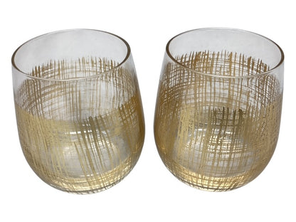 26237 - Set of 2 Gold Wine Glasses |4-20|
