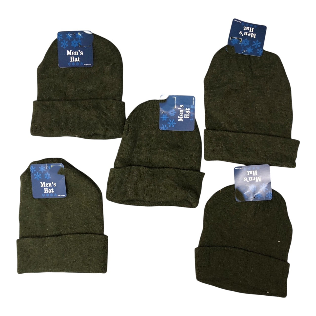 26278 - Bundle of 5 Green Men's Beanie Hat |TBD|