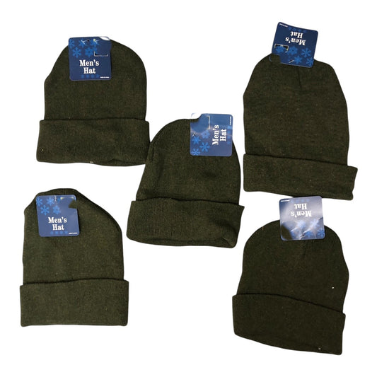 26278 - Bundle of 5 Green Men's Beanie Hat |TBD|