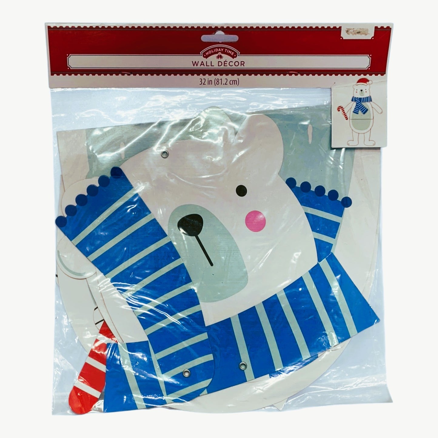 26803 - Holiday Time Jointed Paper 32" Christmas Polar Bear Wall |2-20|