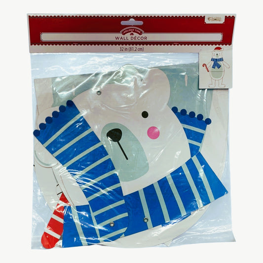 26803 - Holiday Time Jointed Paper 32" Christmas Polar Bear Wall |2-20|