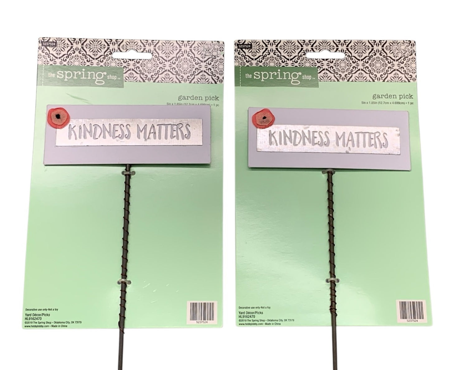 28394 - Set of Two Kindness Matters 5" x 18" Metal Plant Stake Garden Decor |TBD|