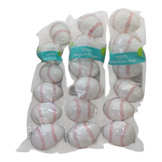 29301 - Baseball Printed Easter Eggs, 6 Count, Set of 3, For Holiday Decor |9-14|