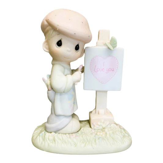 29317 - 5-Inch Precious Moments Loving You Dear Valentine Figurine, 1987 |8-16|
