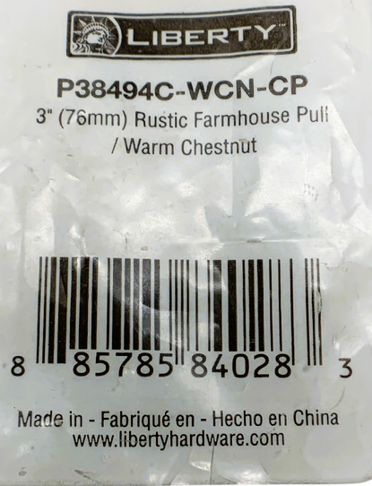 29825 - Liberty 3" Rustic Farmhouse Drawer Pull P38494C-WCN-CP |5-14|