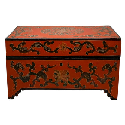 30357 - 8" Dowry Box Red/Orange with Flora |22-11|