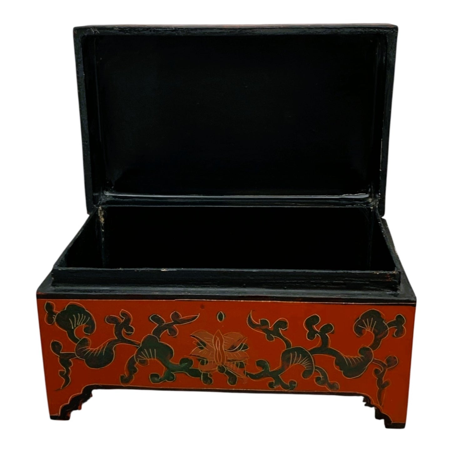 30357 - 8" Dowry Box Red/Orange with Flora |22-11|