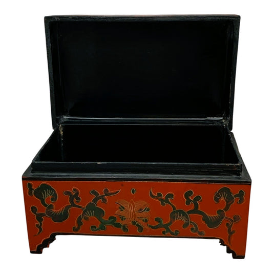 30357 - 8" Dowry Box Red/Orange with Flora |22-11|